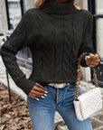 Helvano | Zopfstrick-Rollkragenpullover für Damen