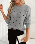 Helvano | Damen Strickpullover mit Punkten und Rundhals