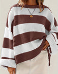 Helvano | Lockerer Colorblock-Strickpullover für Damen