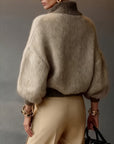 Helvano | Lockerer Half-Zip Strickpullover für Damen