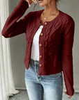 Helvano | Damen Zopfstrick-Cardigan mit Knopfleiste