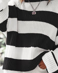 Helvano | Lockerer Colorblock-Strickpullover für Damen