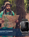 Helvano | Rugged Smartwatch mit Anruf & SOS in Schwarz