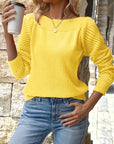 Helvano | Damen Strickpullover mit Ajour-Ärmeln