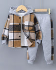 Helvano | 2-teiliges Jungen-Set mit Karo-Hoodie und Jogginghose