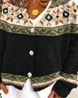 Helvano | Gemusterte Herren-Strickjacke mit Knopfleiste