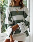 Helvano | Lockerer Colorblock-Strickpullover für Damen