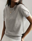 Helvano | Feinstrick-Kurzarmpullover für Damen