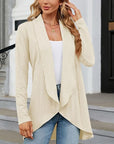 Helvano | Offener drapierter Strickcardigan für Damen