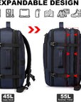 Helvano | Erweiterbarer Reiserucksack mit Laptopfach