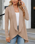 Helvano | Offener drapierter Strickcardigan für Damen