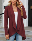 Helvano | Offener drapierter Strickcardigan für Damen