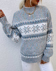 Helvano | Damen Strickpullover mit Stehkragen und Schneeflocken