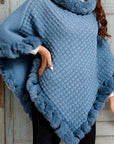Helvano | Poncho mit Plüschbesatz für Damen