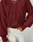 Helvano | Zopfstrick-Pullover mit Rundhals