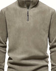 Helvano | Herren Strickpullover mit Stehkragen und Half-Zip