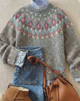 Helvano | Damen Strickpullover mit Norwegermuster