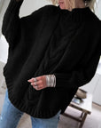 Helvano | Zopfstrick-Pullover mit Stehkragen für Damen