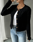 Helvano | Damen Zopfstrick-Cardigan mit Knopfleiste
