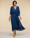 Helvano | Chiffon-Kleid mit V-Ausschnitt für Damen