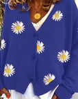 Helvano | Damen Strickjacke mit Blumenstickerei