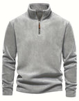 Helvano | Herren Strickpullover mit Stehkragen und Half-Zip