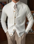 Helvano | Gerippte Strickjacke mit Knöpfen für Herren