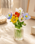 Helvano | Kunstblumen-Set mit Glasvase