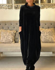Helvano | Samtkleid mit Taschen für Damen