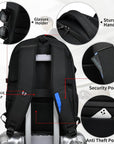 Helvano | Laptop-Rucksack mit USB-Anschluss für Reisen