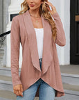 Helvano | Offener drapierter Strickcardigan für Damen