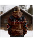 Helvano | Kapuzenjacke mit Ethno-Muster für Herren