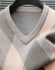Helvano | Argyle-Pullover mit V-Ausschnitt für Herren