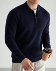 Helvano | Strickpullover mit Polokragen und Zip für Herren