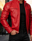 Helvano | Herren Kunstlederjacke mit Reissverschluss