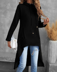 Helvano | Damen High-Low Hoodie mit Kordelzug