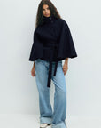 Helvano | Cape-Mantel mit Gürtel für Damen