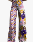Helvano | Boho Blumenhose für Damen in Violett