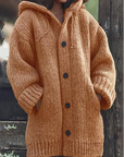Helvano | Strickjacke mit Kapuze und Knöpfen für Damen