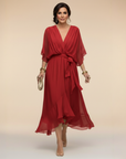 Helvano | Chiffon-Kleid mit V-Ausschnitt für Damen
