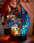 Helvano | Buntglas-Tischlampe im Tierdesign