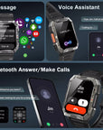 Helvano | Rugged Smartwatch mit Anruf & SOS in Schwarz