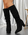 Helvano | Kniehohe Slouch-Stiefel mit Absatz für Damen