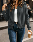 Helvano | Damen Rippstrick-Jacke mit Reissverschluss