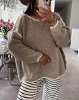 Helvano | Damen Strickpullover mit U-Boot-Ausschnitt