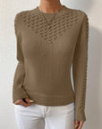 Helvano | Pointelle-Strickpullover mit Rundhals für Damen