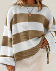 Helvano | Lockerer Colorblock-Strickpullover für Damen