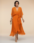Helvano | Chiffon-Kleid mit V-Ausschnitt für Damen