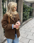 Helvano | Oversized Damen-Trenchcoat in Wildleder-Optik