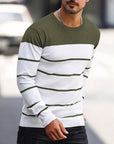 Helvano | Gestreifter Strickpullover mit Rundhals für Herren